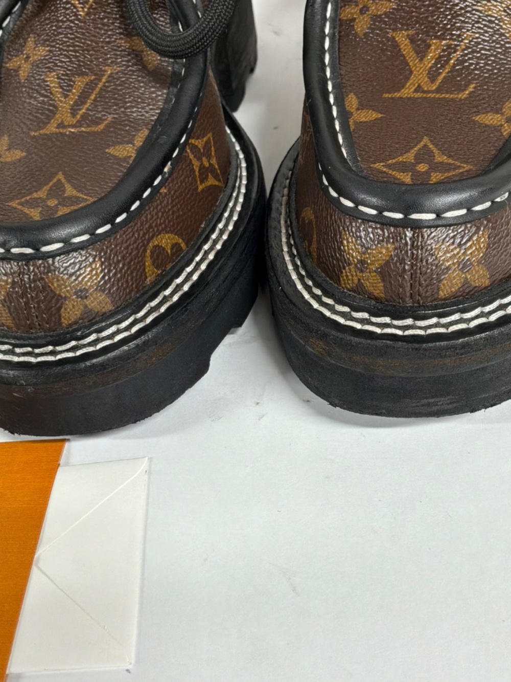 LOUIS VUITON ‎ Beaubourg Platform Derby Chunky Monogram 37.5. Excellent - Picture 10 of 16